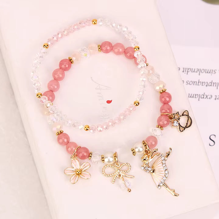 Kristály göngy Charm gumis dupla karkötő