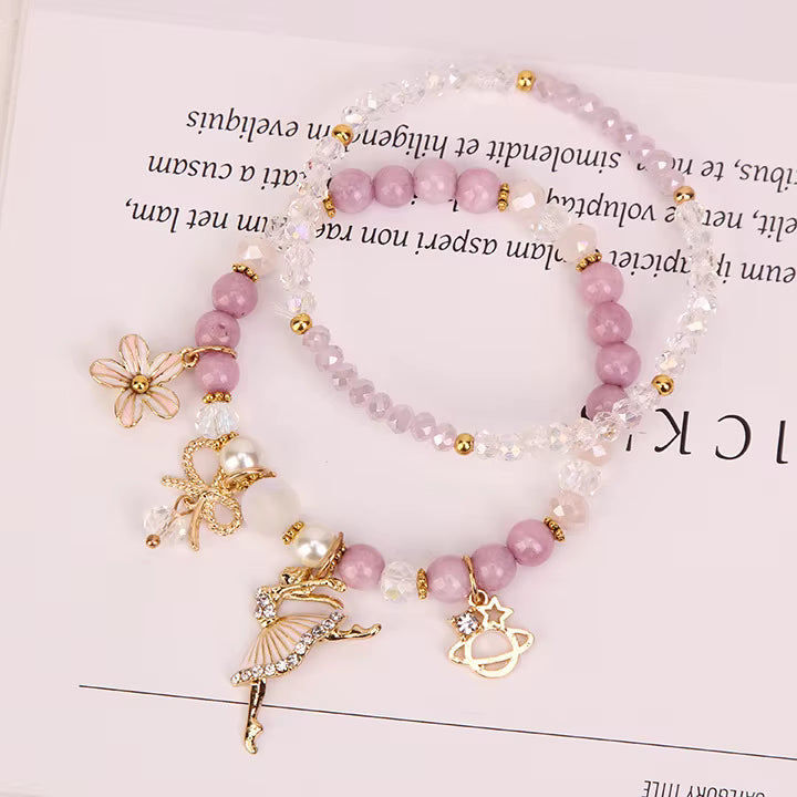 Kristály göngy Charm gumis dupla karkötő