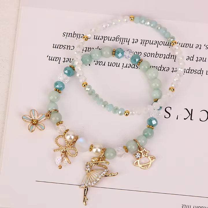 Kristály göngy Charm gumis dupla karkötő