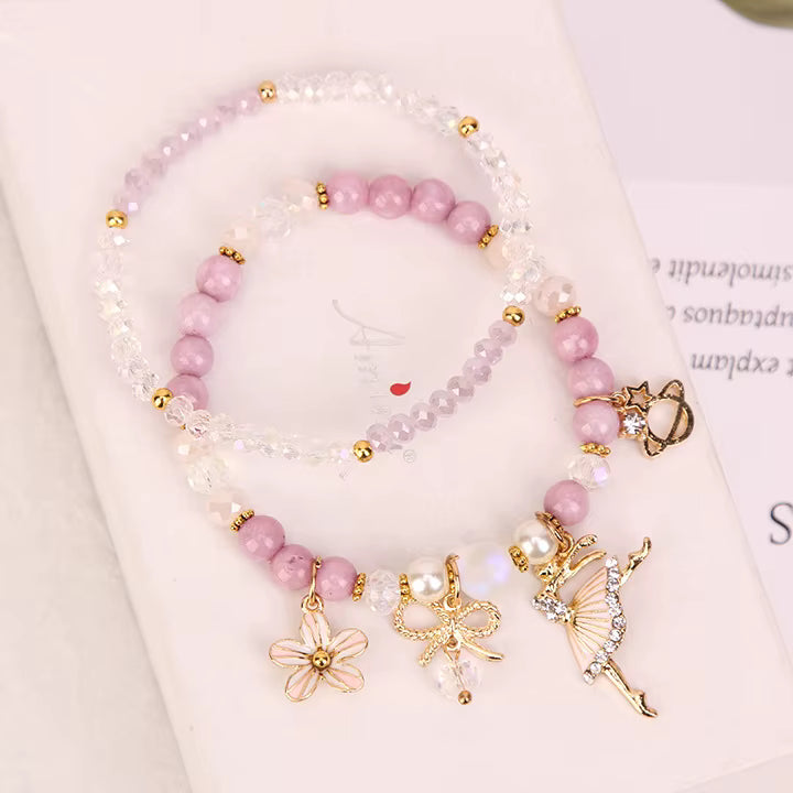 Kristály göngy Charm gumis dupla karkötő
