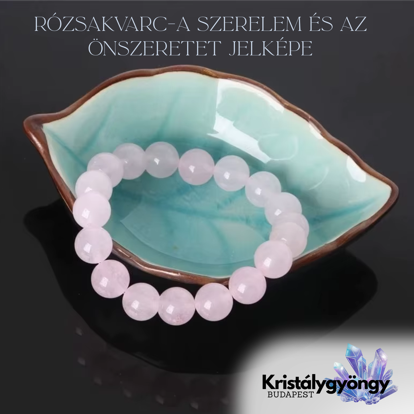Rózsakvarc ásvány karkötő